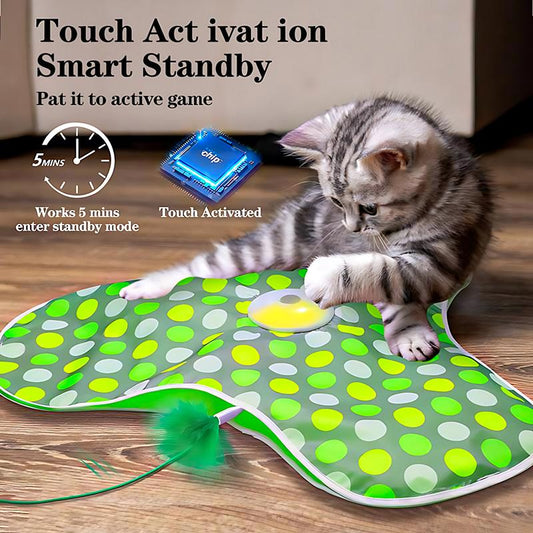 🧩 TxfnY Hide-and-Seek Cat Toy – Feather Fun with Motion Sensor & Mouse Sound