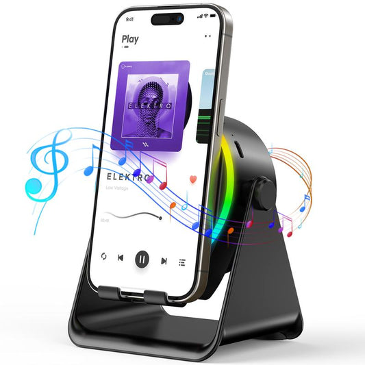 GIM Induction Bluetooth Speaker with Ambient Lights – Wireless Phone Holder & RGB Sound Visualizer | Ideal Gift for Friends & Family