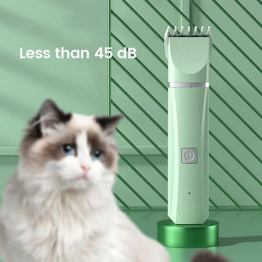 4-in-1 Rechargeable Electric Pet Grooming Kit – Hair Trimmer, Clippers & Nail Grinder for Cats & Dogs – Low Noise, Cordless, Portable Grooming Tool