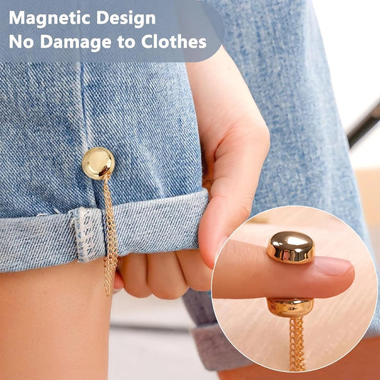 4‑Pack Magnetic Clothing Clips with Chains – Stylish Pinless Brooch Clips for Women’s Scarves, Cardigans & Hijabs ✨