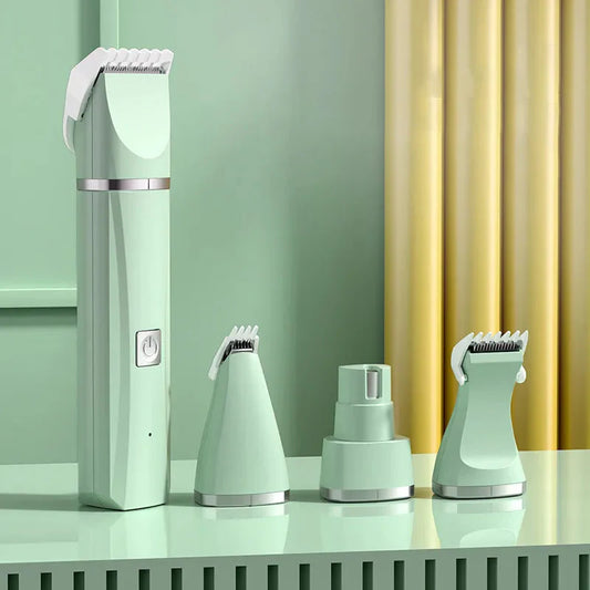 4-in-1 Rechargeable Electric Pet Grooming Kit – Hair Trimmer, Clippers & Nail Grinder for Cats & Dogs – Low Noise, Cordless, Portable Grooming Tool